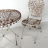 Set table and 2 garden chairs
