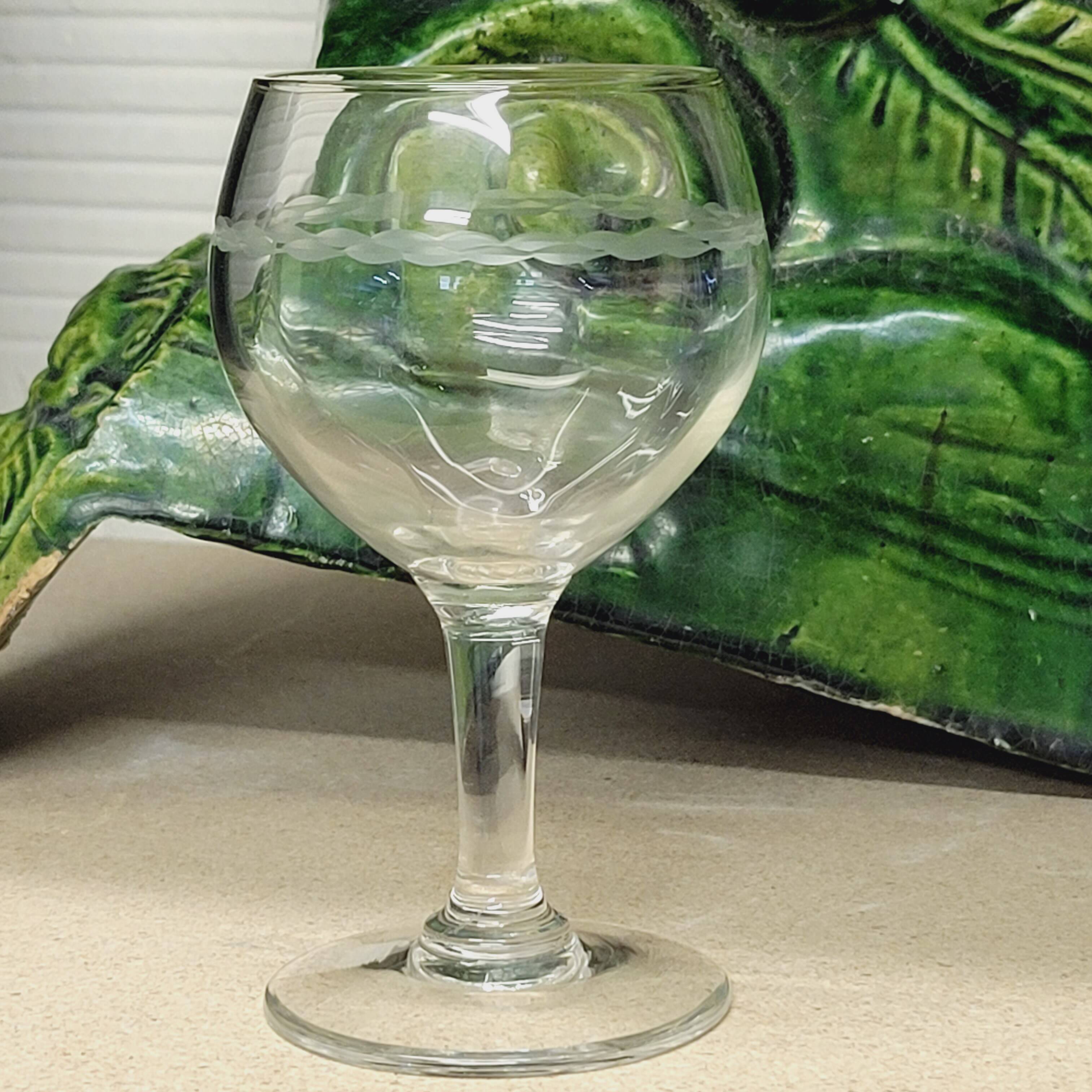 8 wine glasses in chiseled cut glass