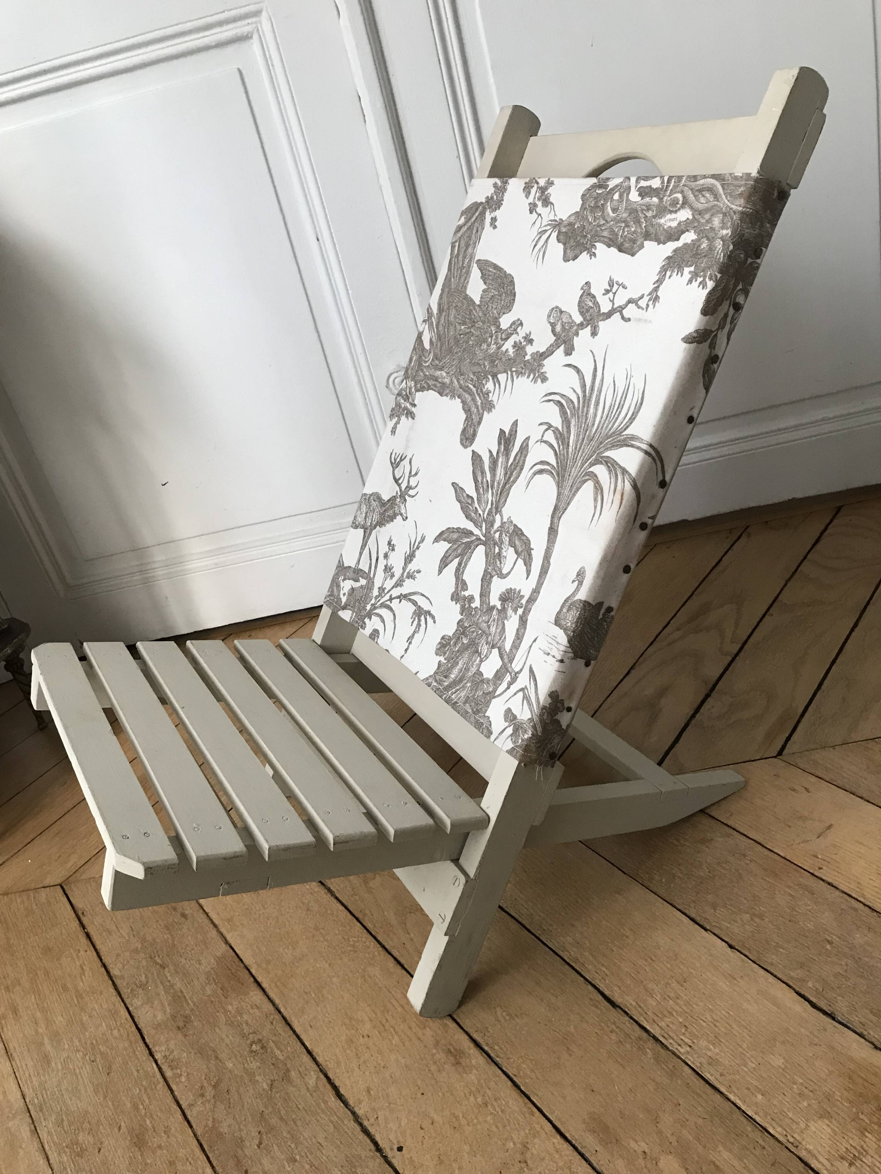 chaise pliante en bois vintage