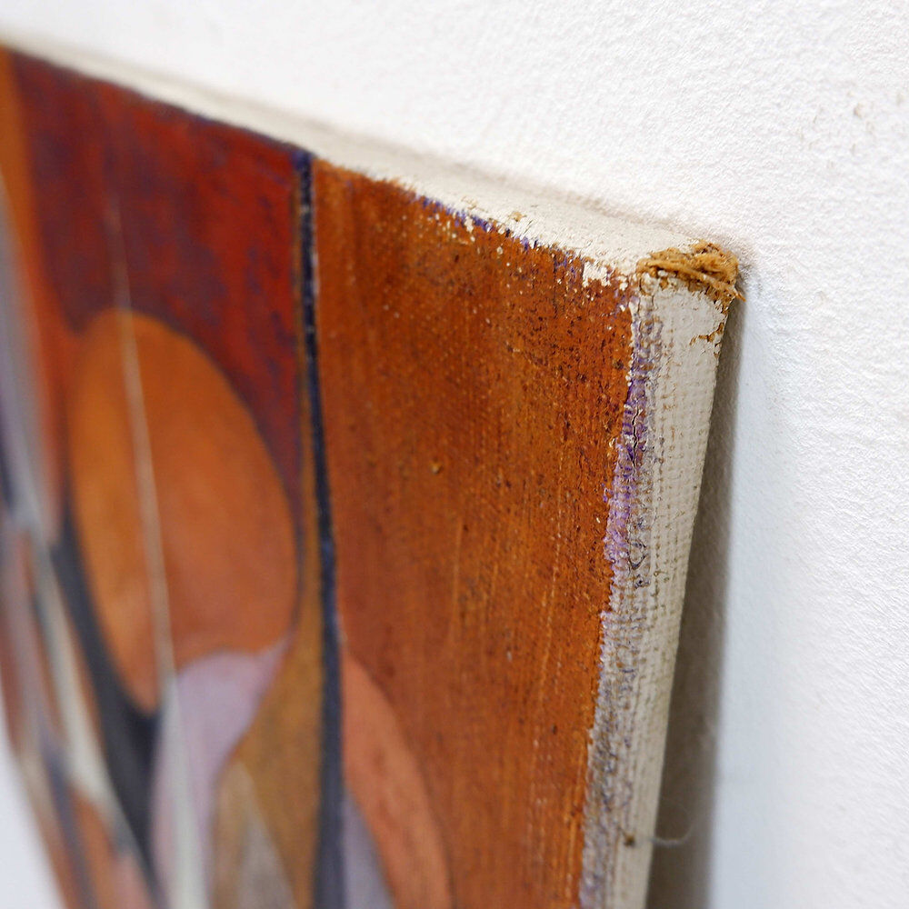 Abstract oil painting on canvas by gelper mon (belgium 1930)