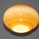 French vintage amber & white pearlized glass hanging ceiling light 4479