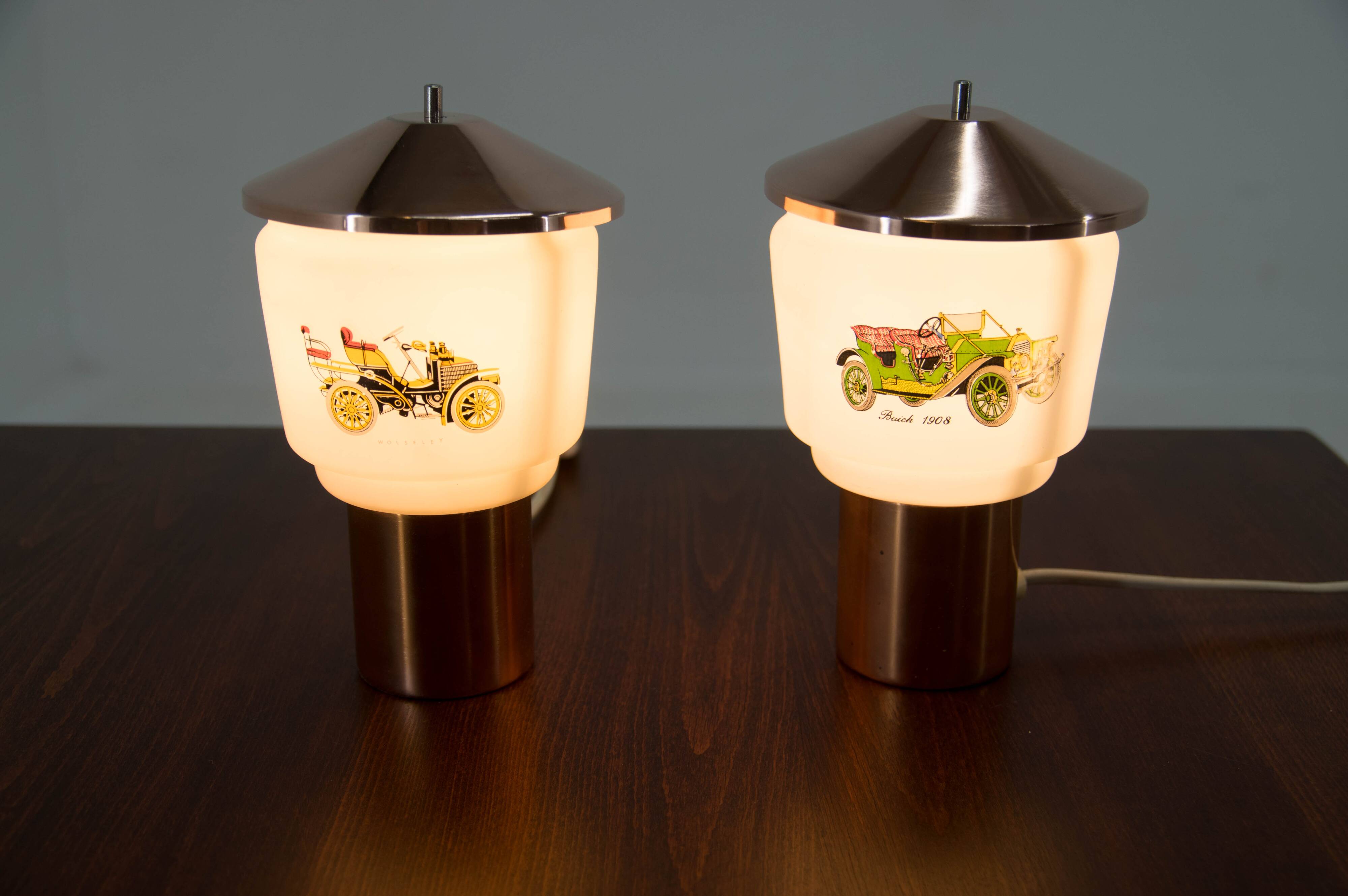 Set of Two Bedside Lamps by Lustry, Kamenicky Senov, 1970s