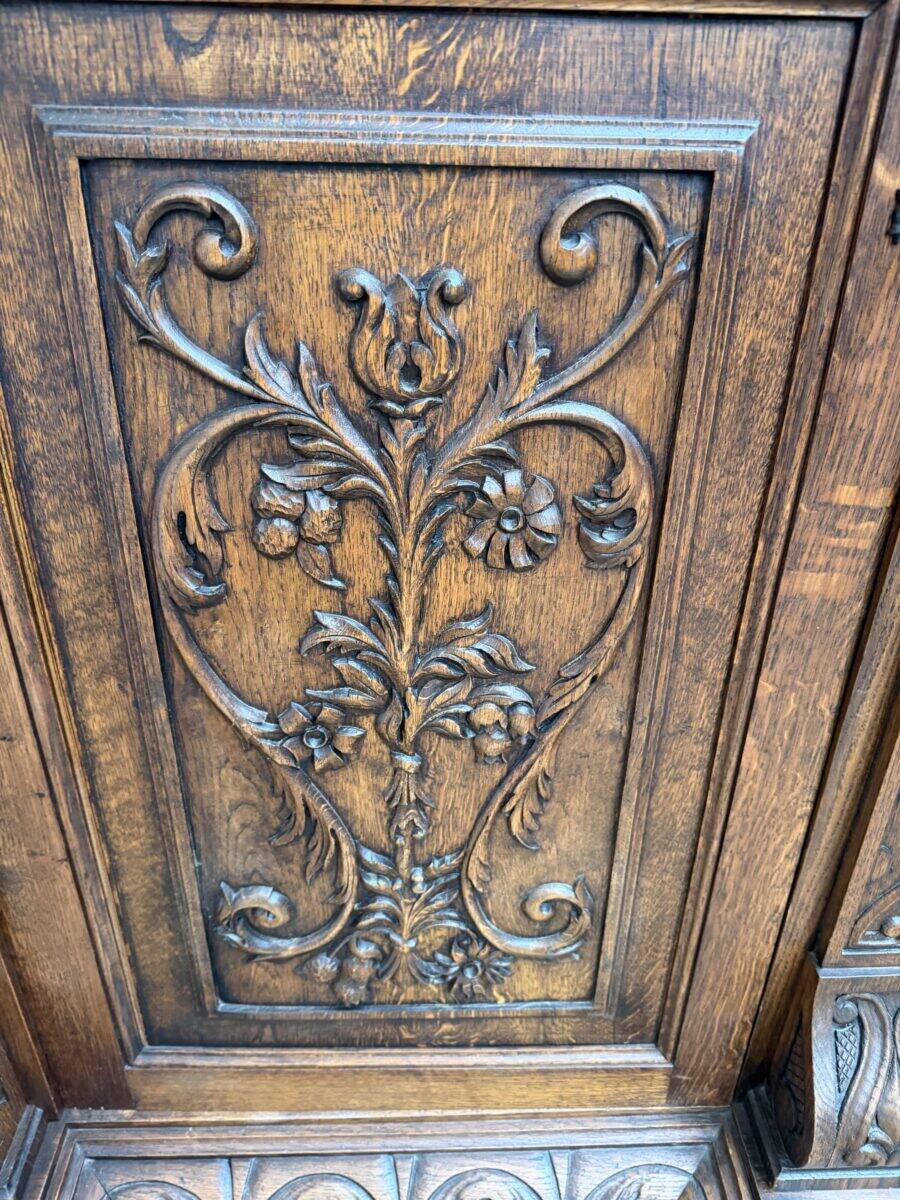 Large oak pharmacy display cabinet
