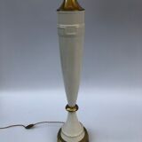 1960s laurel greek key ceramic brass table lamps hollywood regency neoclassical