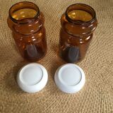 Duo of amber jars