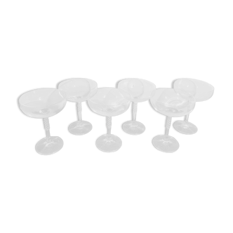 6 crystal champagne glasses