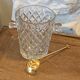 Ice bucket and its vintage 1950 gold metal spoon