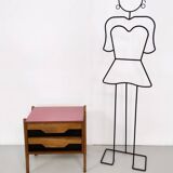 Walnut Nightstand attr. to Ico Parisi with a Pink Top and Black Drawers