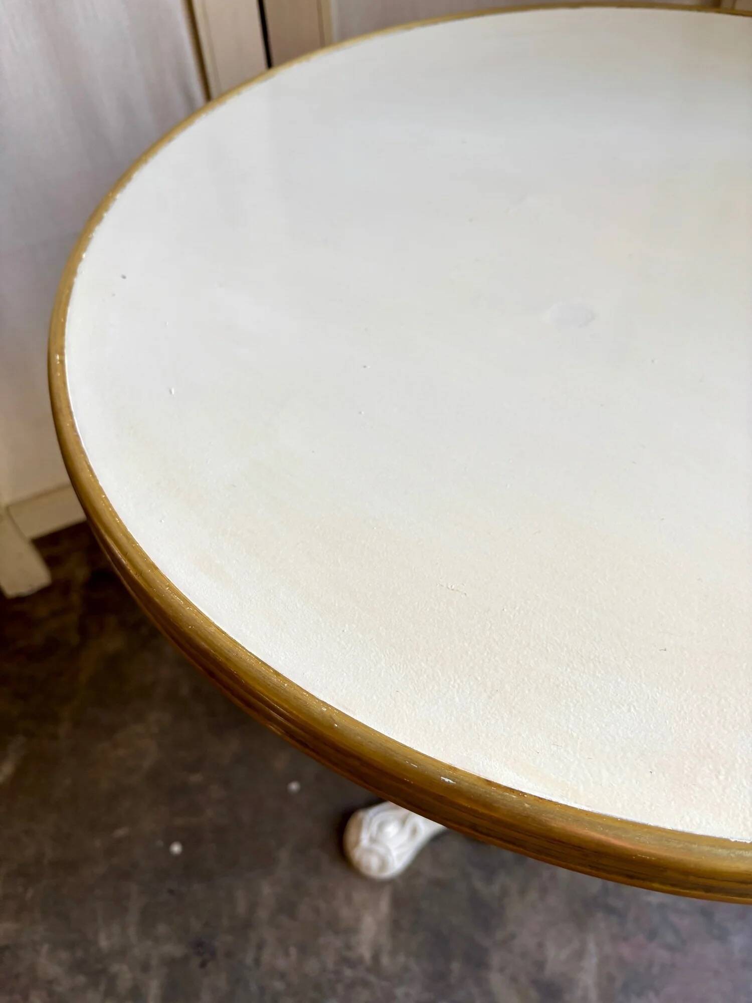 Cast iron and beige melamine bistro table ⌀ 60 cm