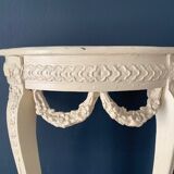 Old wooden console, half moon, Louis XVI style, early twentieth century