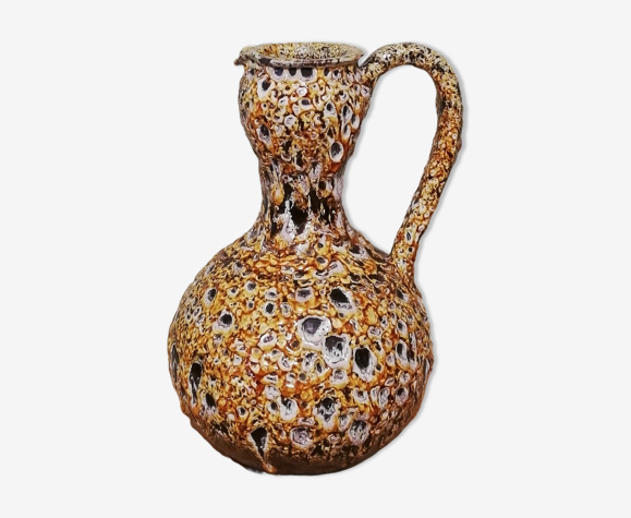 Vase pichet en céramique Fat Lava couleur miel