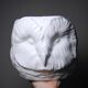 Large cache pot owl head vintage Italian white earthenware