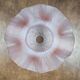 Antique satin pink glass lampshade – Wavy floral edge