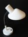 Vintage white flexible black Space Age desk lamp, 1970s.
