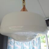 Old copper and opaline chandelier