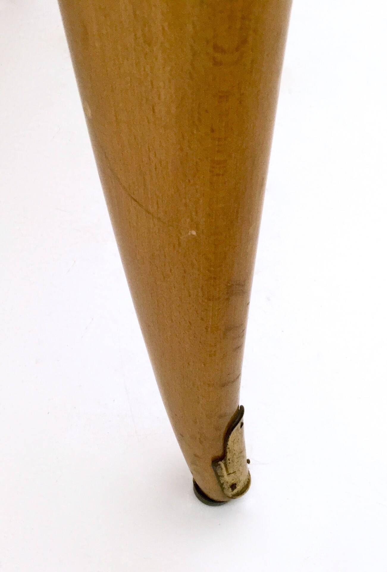 Beech and Maple Dining Table with a Patterned Blue Glass Top, Italy