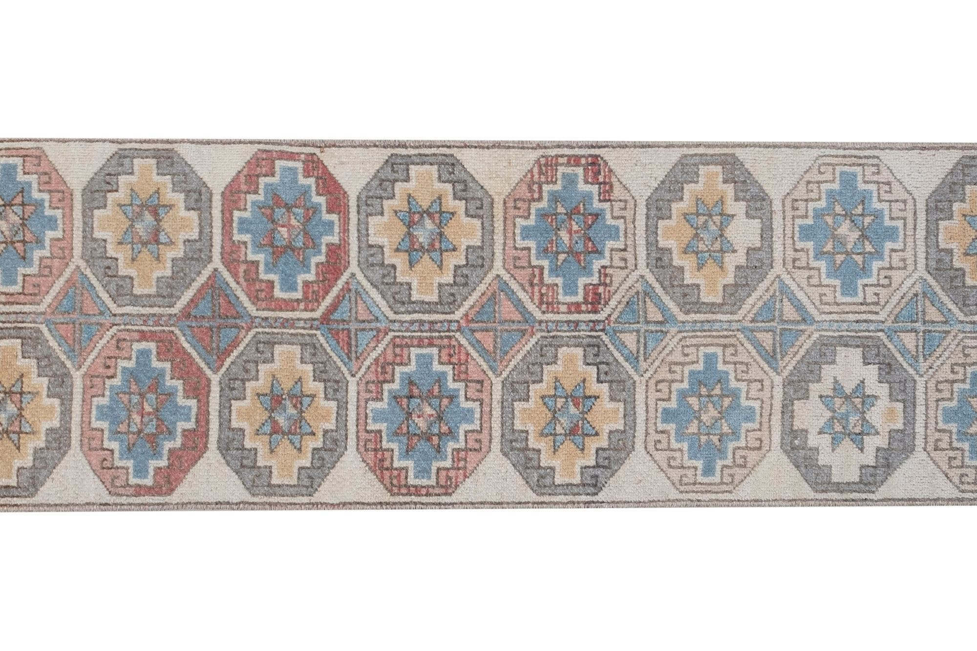 Distressed turkish oushak rug runner 49 x 255 cm