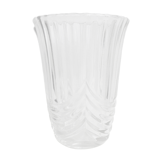 Vase rond en verre moulé