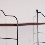 Vintage teak and metal shelf 1960