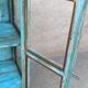 Blue wooden showcase