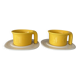 Pair of Jean Fasseaux Ceramic Coffee Cups with Saucers – Belgium, 1970s