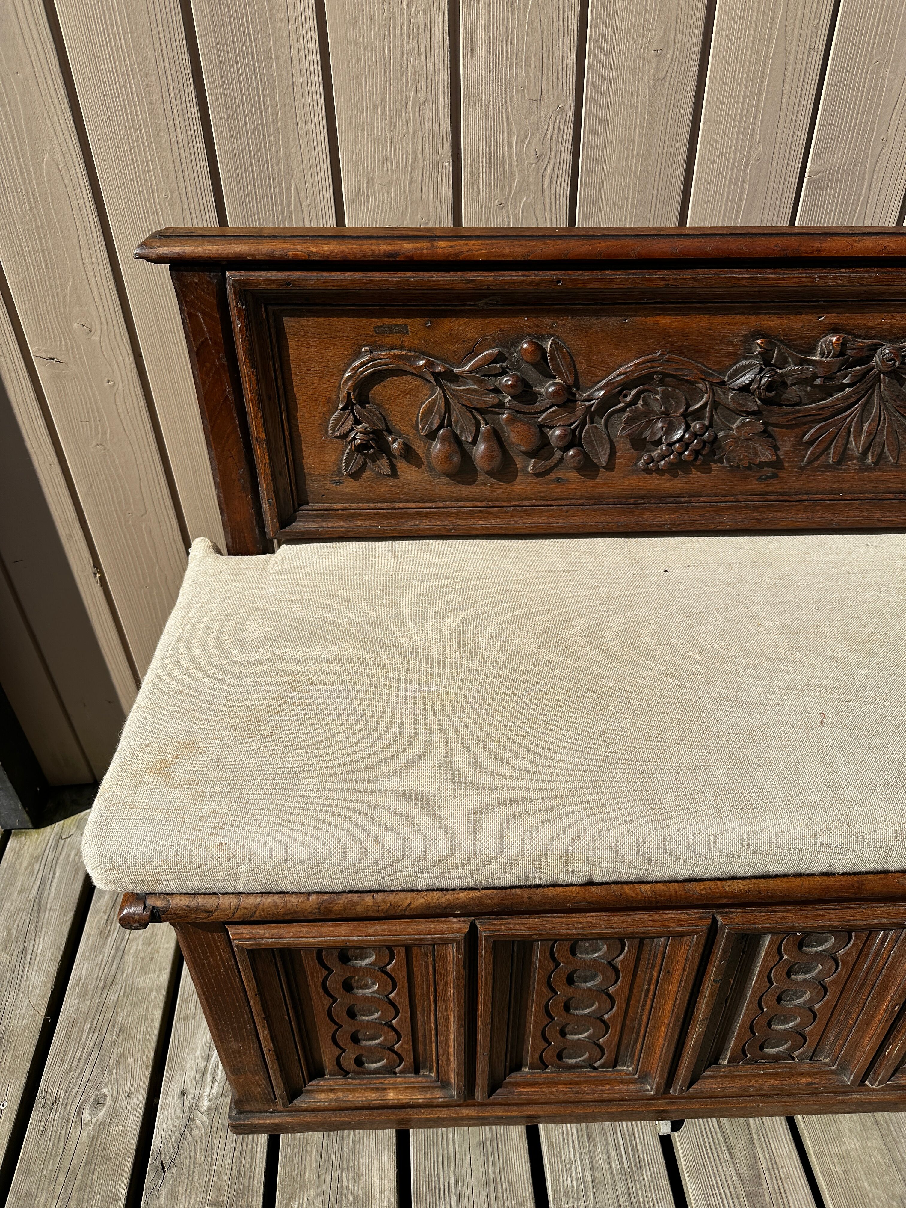 17th Century Oak Chest-Bench
