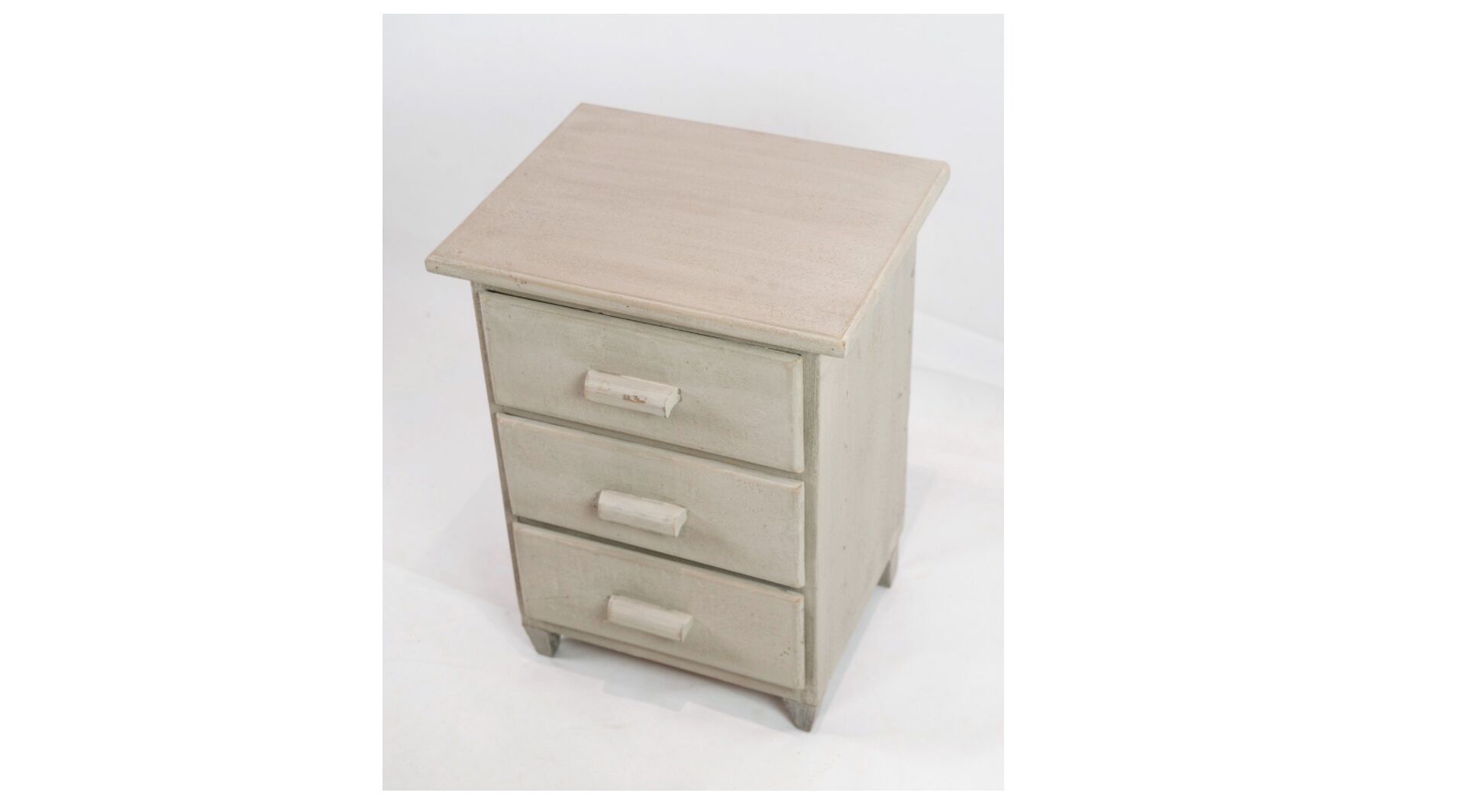 Small Gustavian Gray-Painted Chest of Drawers with 3 Drawers
