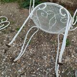 Salon de jardin ancien en fer plein milieu xxeme