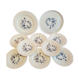 Frelon porcelain dessert set 8 plates + 2 trays