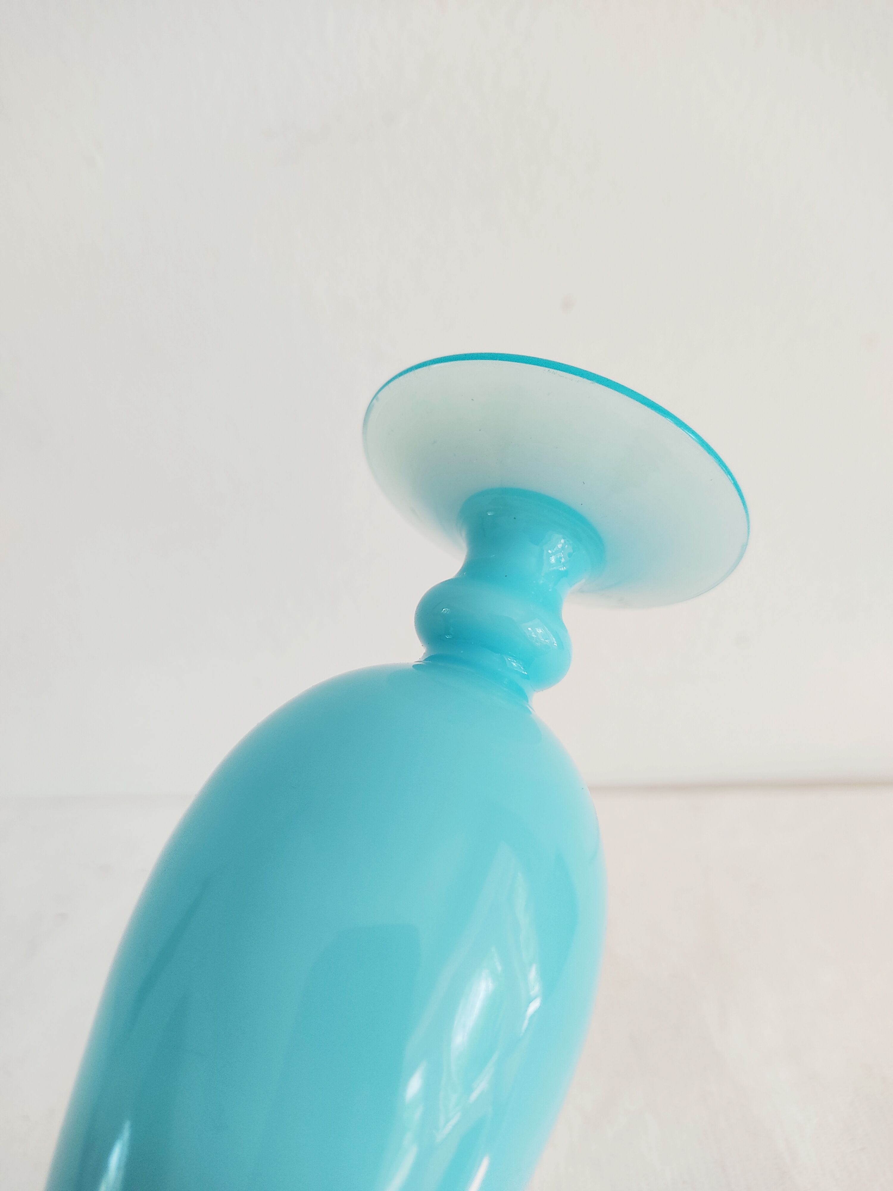 Light blue opaline soliflore vase