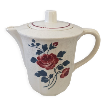 Théière ancienne fleurie badonviller