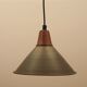 Danish Brass Pendant Lamp, Industrial Cone Shade, 1960s