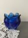 Cobalt blue molded glass vase shaped ball corolla vintage from the 60s
