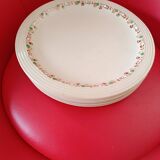 6 Assiettes plates Longwy. Modéle Betty.