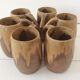 Lot 6 sandstone mugs varnished vintage 50s