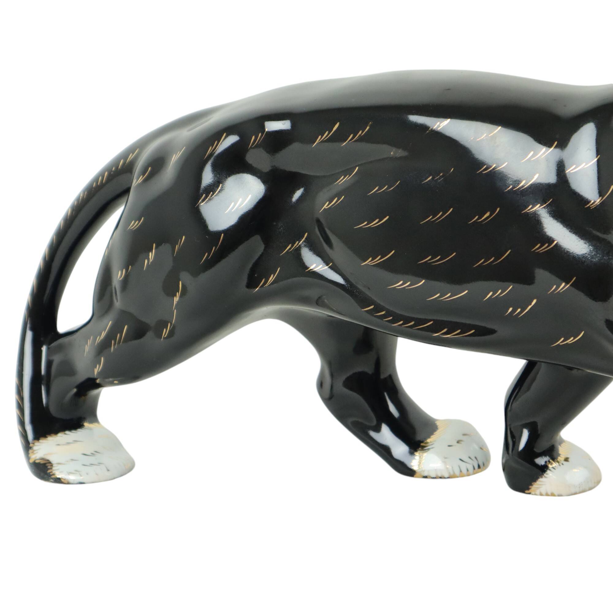 Art Deco Style Panther Ceramics Hubert Bequet Quaregnon