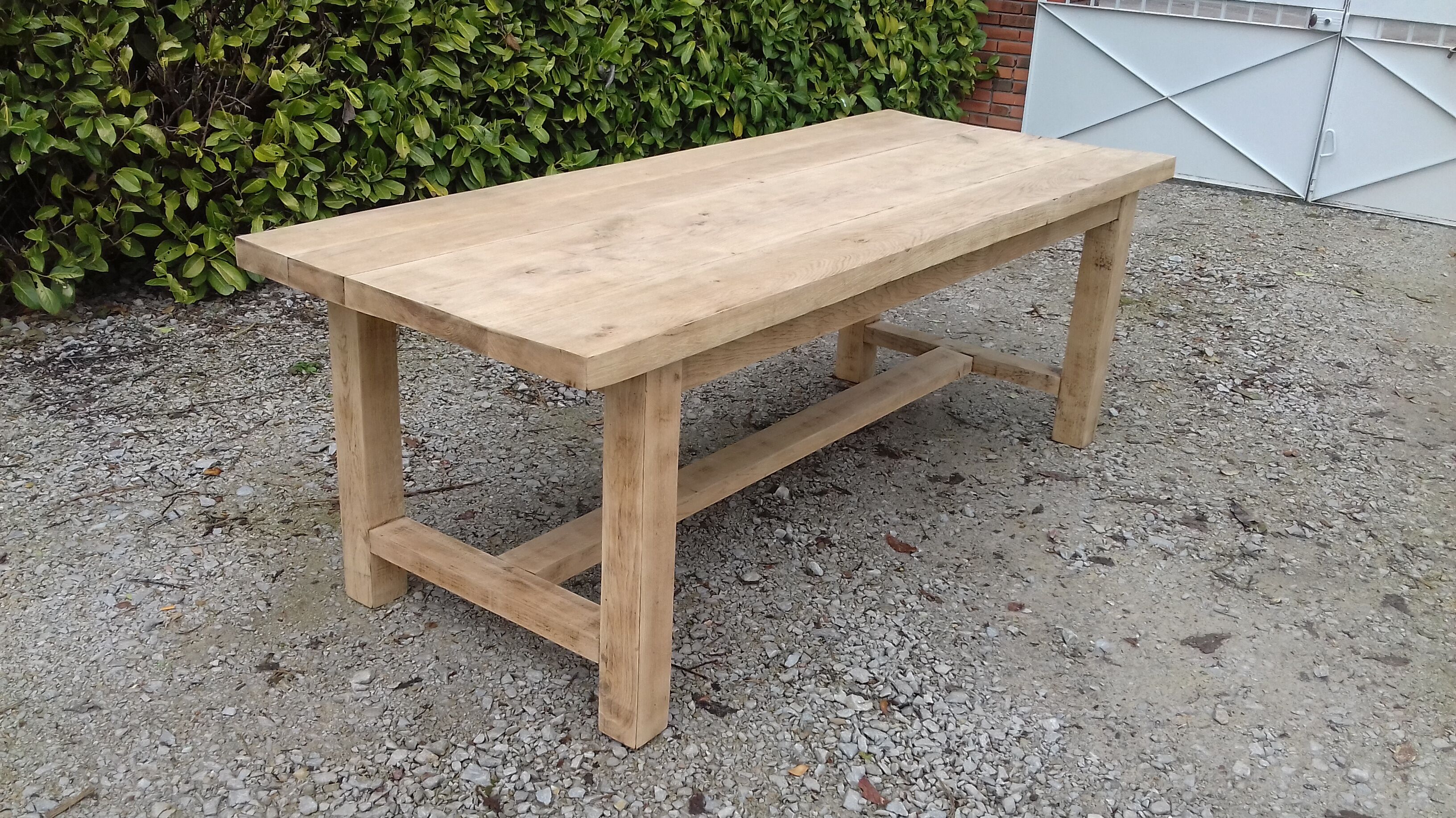 Massive chestnut farm table raw wood