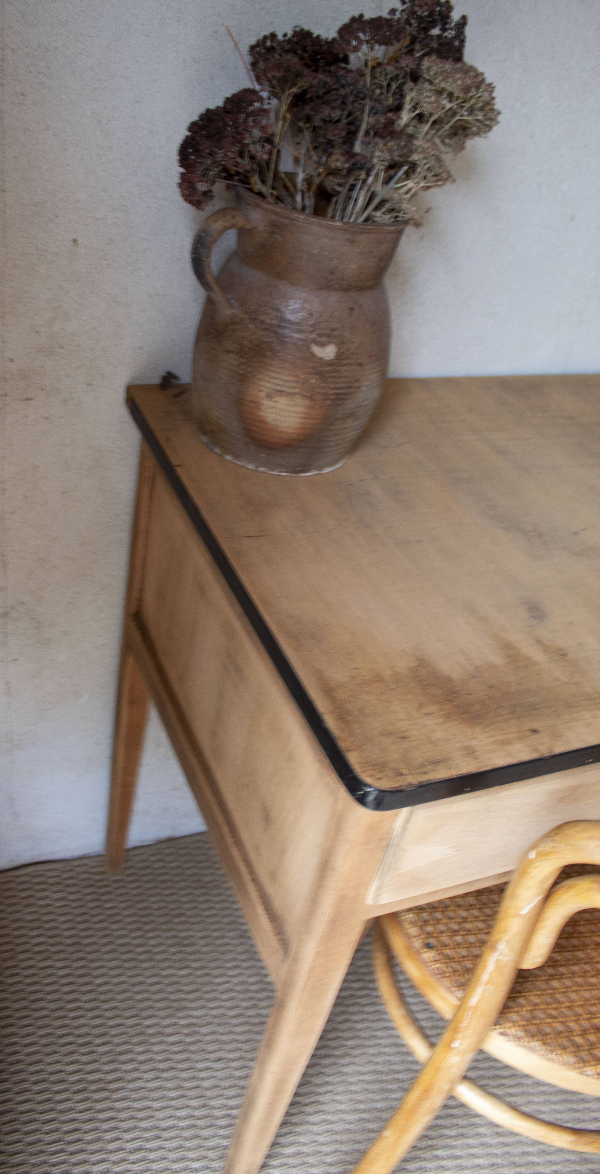 light wood Scandinavian antique desk