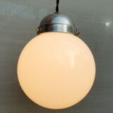 Art Deco opaline ball suspension with porcelain fastener
