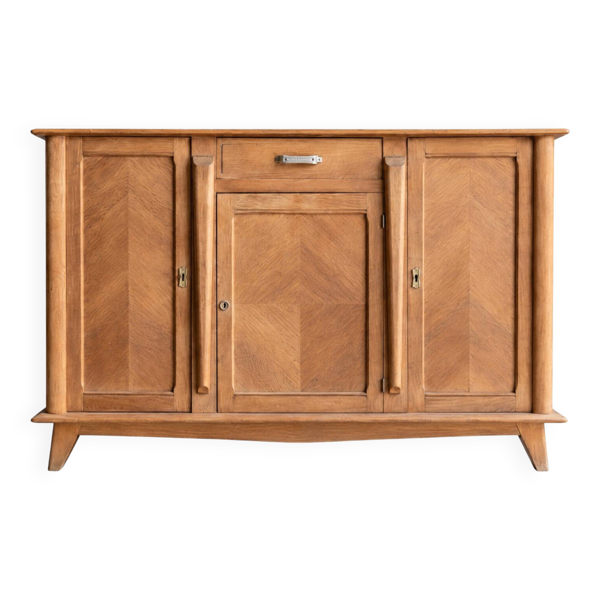 Large Art Deco oak buffet – Chevron veneer