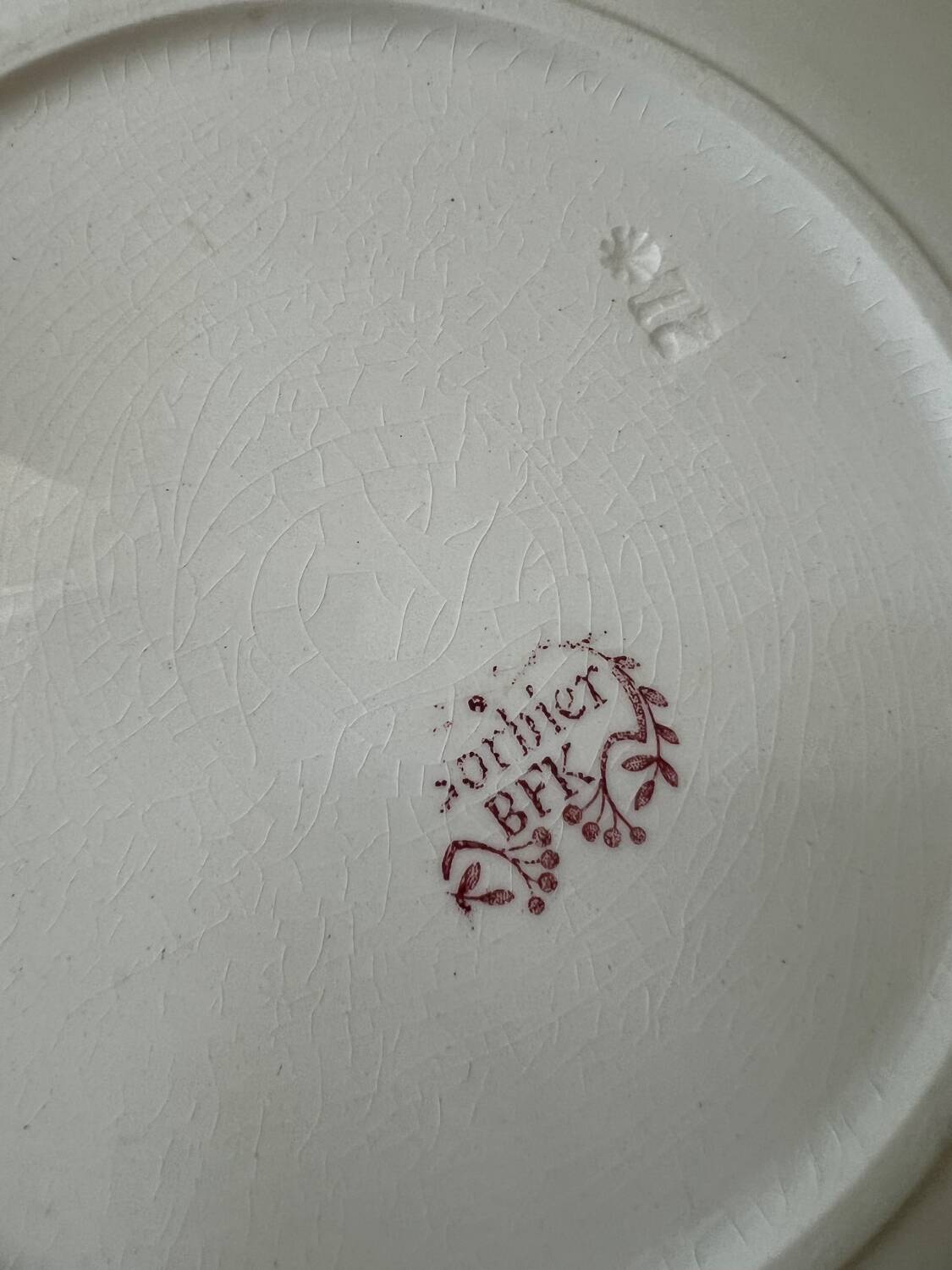 Ensemble assiettes Terre de Fer décor Sorbier Boch Frères Kéramis