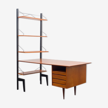 Royal set, desk and shelf, teak, Poul Cadovius