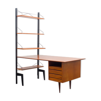 Royal set, desk and shelf, teak, Poul Cadovius