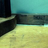 Set of 4 two-tone Thonet chairs from 1960, with grey leather seats.