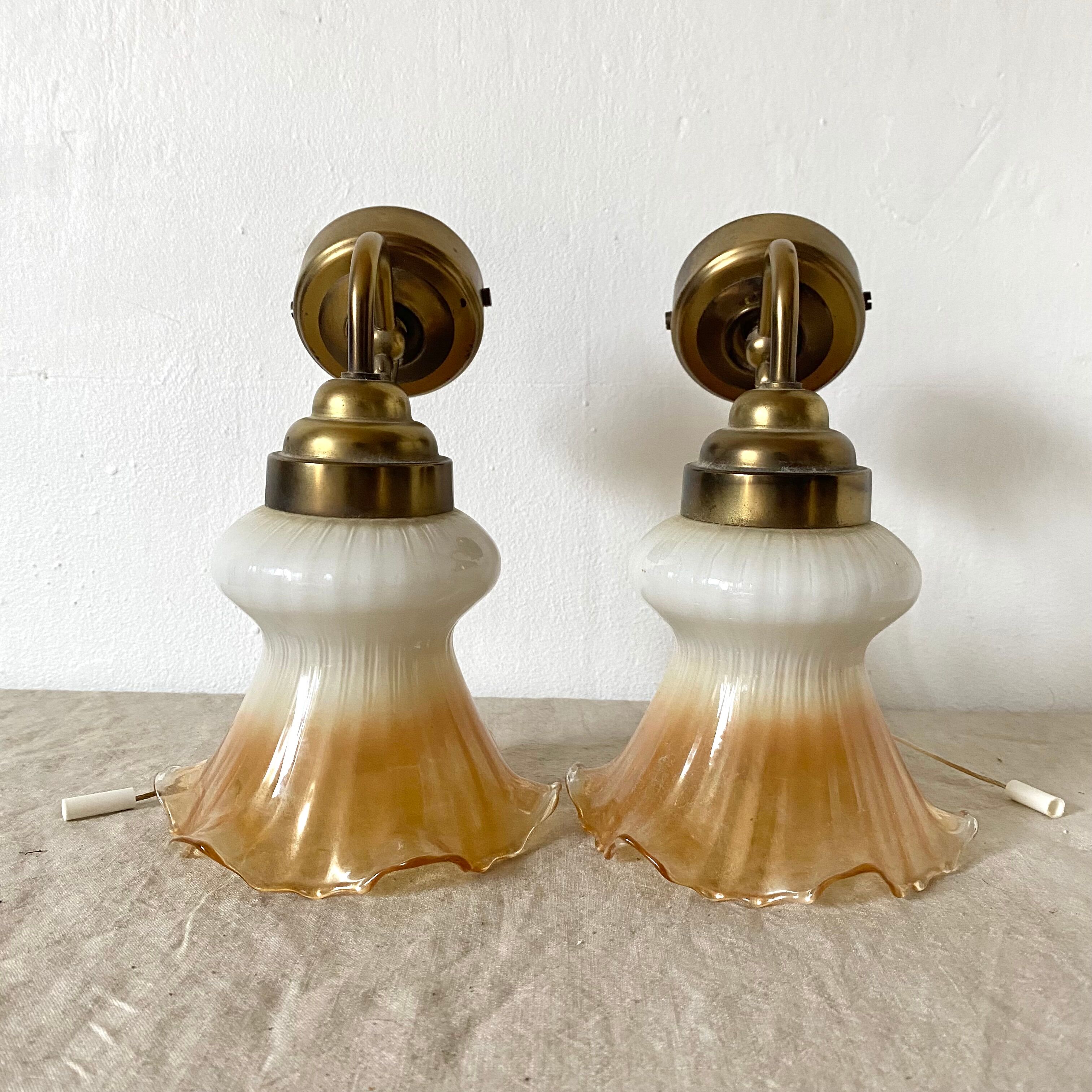 Pair of tulip sconces