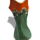 Vase vert et orange