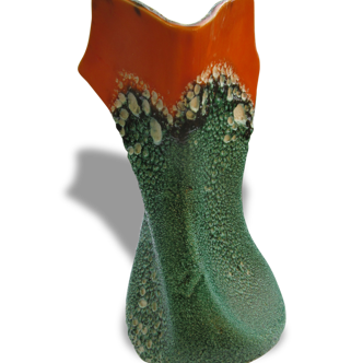 Green and orange vase
