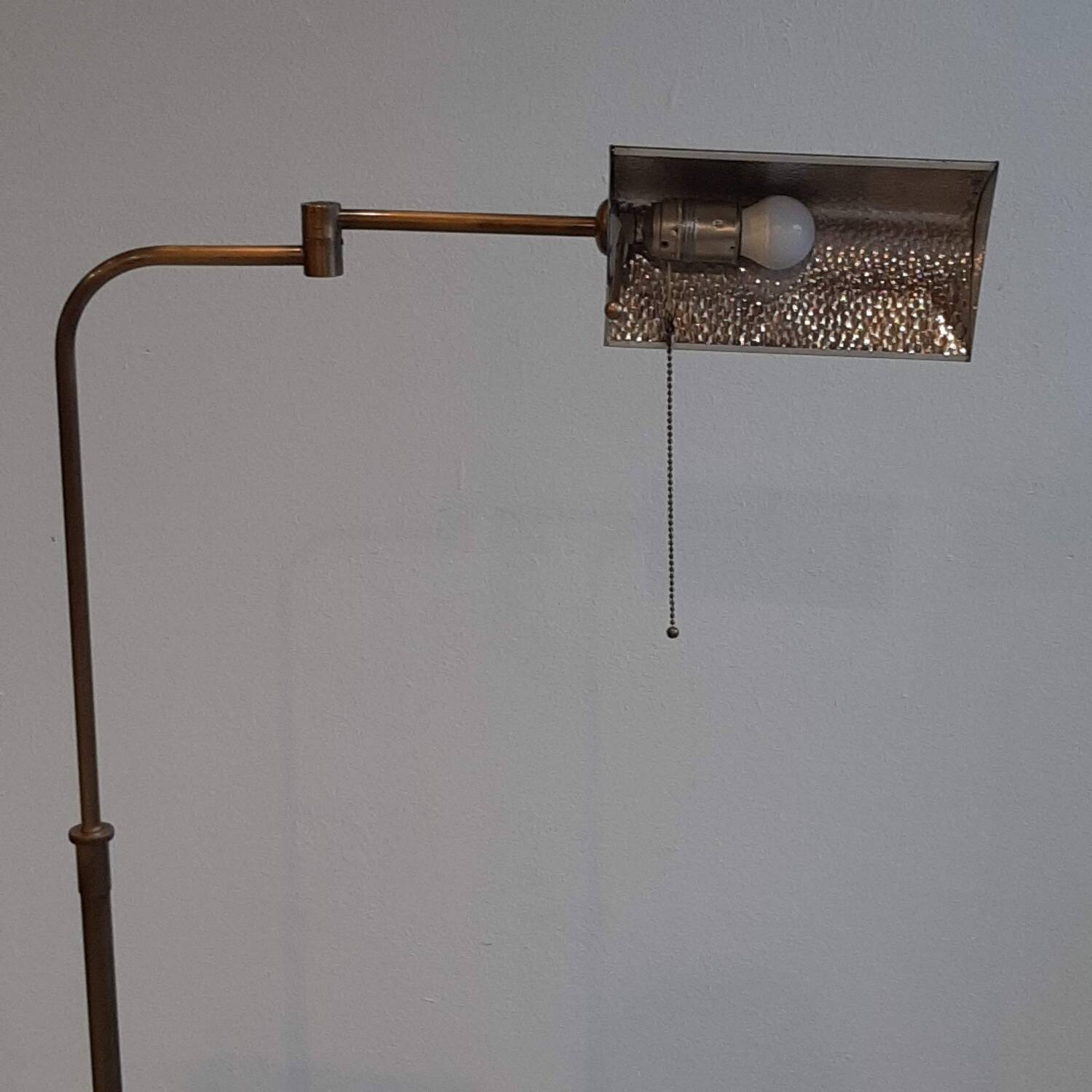 Vintage brass reading floor lamp