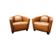 Fauteuil club vintage en cuir de mouton