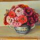 Oil on panel painting still life bouquet of flowers signed Durand